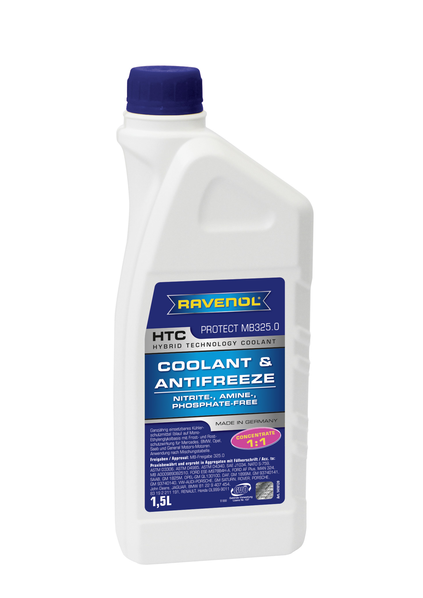 Купить запчасть RAVENOL - 4014835755611 Антифриз концентрат синий HTC Hybrid Techn.Coolant Concent-exclusiv ( 1,5л)