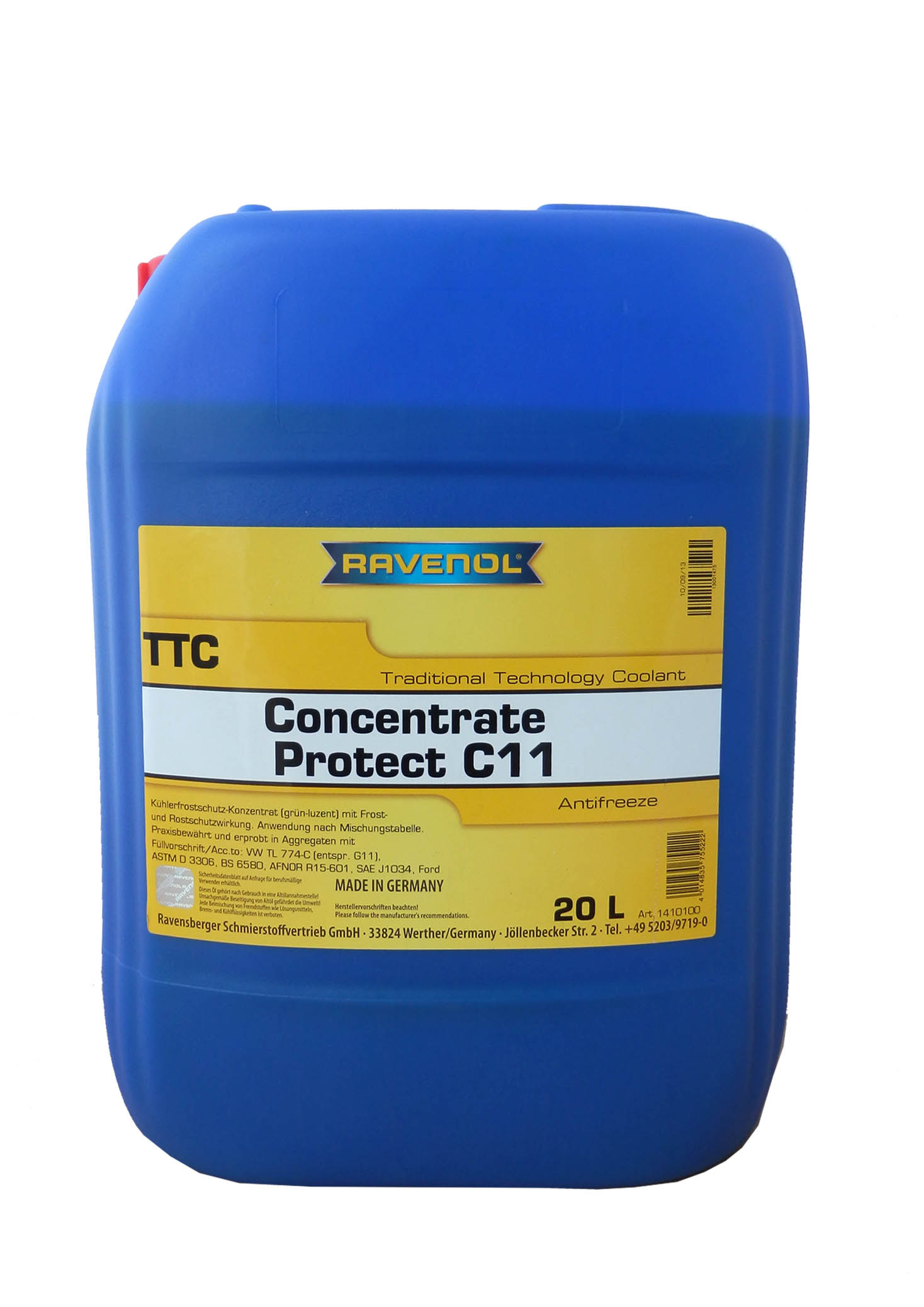 Купить запчасть RAVENOL - 4014835755222 Антифриз концентрат жёлтый TTC Traditional Technology Coolant Concent (20л)